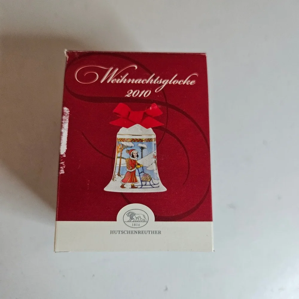 Hutschenreuther 2010 Christmas Bell Ole Winther Carpenter's Forest Ornament Box